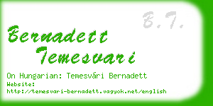 bernadett temesvari business card