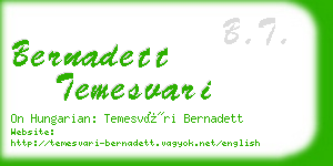 bernadett temesvari business card